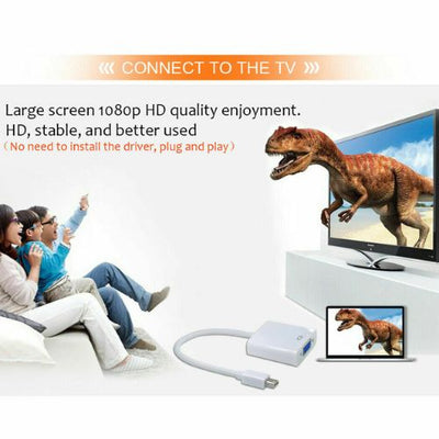Mini DP to VGA Adapter Display Port For TV Projector Macbook Air Pro Thunderbolt