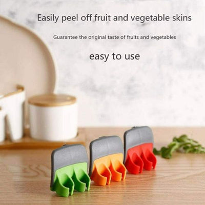 Double Finger Fruit Vegetable Peeler 2 in 1 Cut Grip Knife Peel Stainless Blade