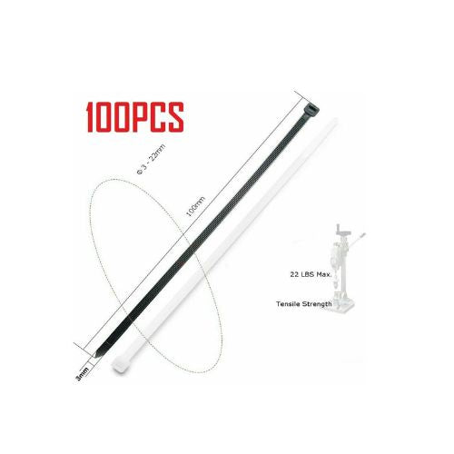 100 PCs Self-locking plastic nylon tie zip wraps strap black nylon cable tie set