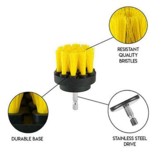 3 Pcs/Set Electric Drill Brush Bristle Cleaning Head for Car Tile Carpet Floor