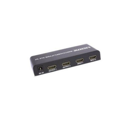 2X2 HDMI 3D True Matrix Switch Splitter 2 In 2 Out Mirror Display W Remote