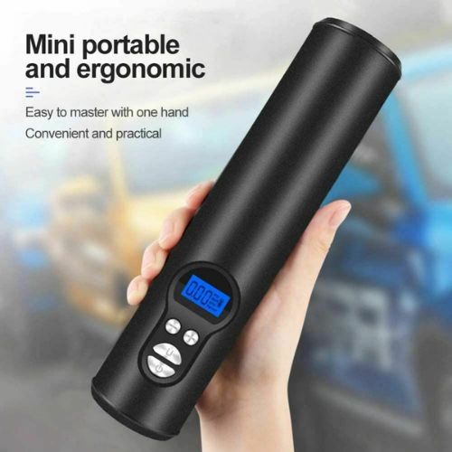 Mini Portable Air Compressor Tire Inflator Hand Held Pump USB Display Air Tyre