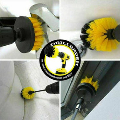 3Pcs Set Round Electric Drill Brush Rotary Tub Cleaning Tools Scrubber Floor Car