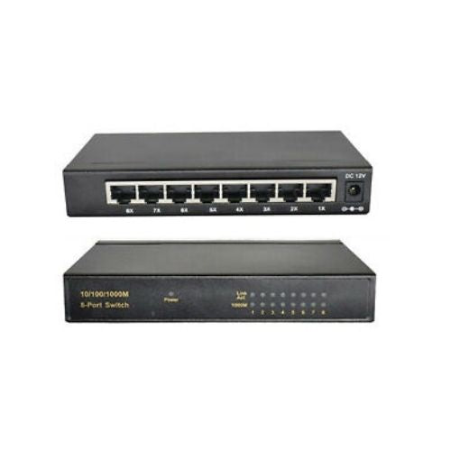 8Port Gigabit Ethernet 10/100/1000Mbps Switch Lan Hub Adapter for Router & Modem