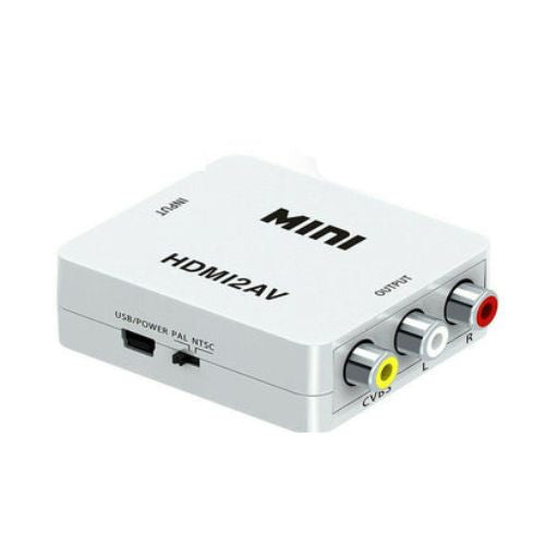 1080P Mini HD Converter Box HDMI to AV RCA CVBS Composite Video Audio Adapter AC