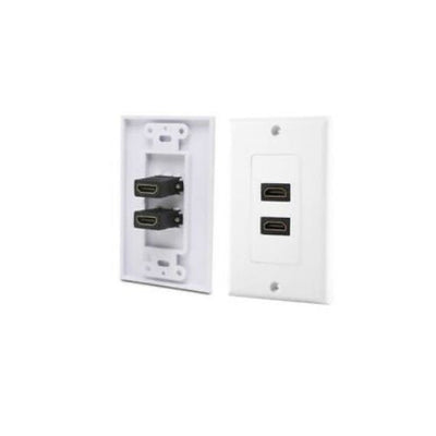 2 Port HDMI 1.4 A Female Wall Face Plate Panel Coupler Outlet Extender Socket