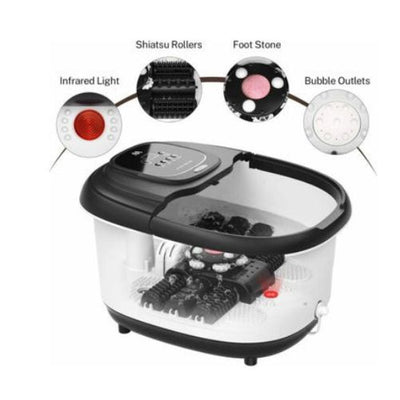 Rapid Heating Foot Spa Bath Massager W/ Heat Bubble 6 Motorized Massage Roller
