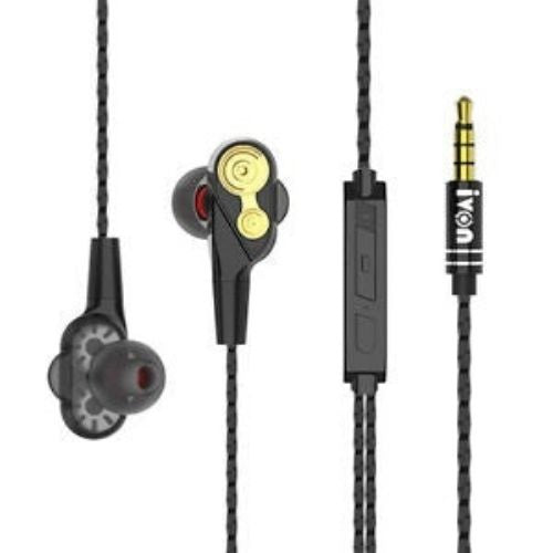 Double Unit Drive In Ear Earphone HiFi Quality Sound Headphone Earbud