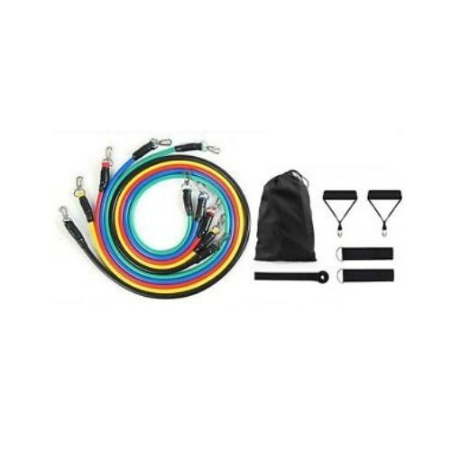 11 PCS FITNESS PULL ROPE LATEX RESISTANCE BAND TRAINING EXERCISE YOGA TUBES PULL