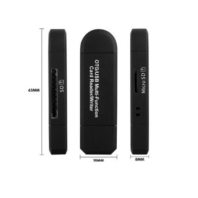 USB SD Card Reader + Micro USB Memory OTG Adapter For TF SD SDXC SDHC MMC