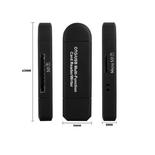 USB SD Card Reader + Micro USB Memory OTG Adapter For TF SD SDXC SDHC MMC