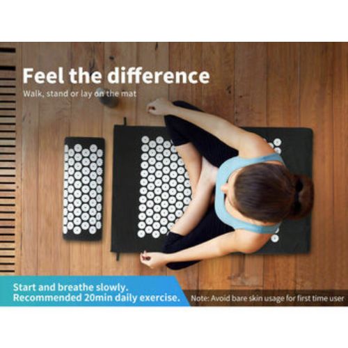 Acupressure Massage Cushion Back Body Pain Relieve Spike Yoga Mat with Pillow