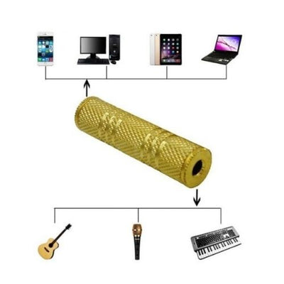 1/8" 3.5mm Aux Coupler Female to Female Extender Audio Jack Headphone Adapter
