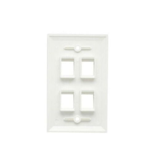 Ethernet Network Cat6 Cat5e Wall Plate 4 Port RJ45 Connector Socket