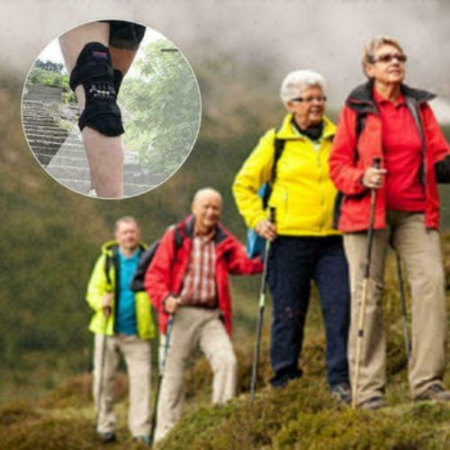 Knee Joint Support Brace Lift Booster Leg Pad Sport Spring Force Pain Relief
