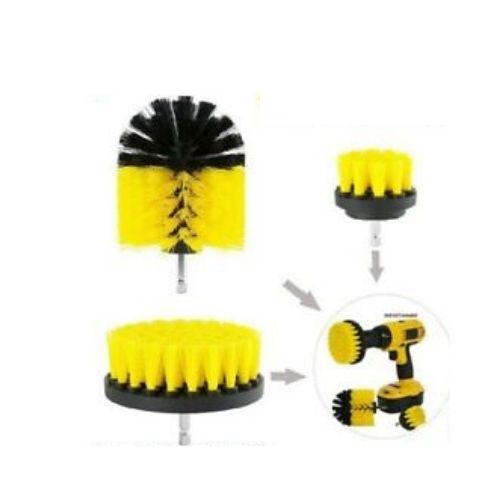 3Pcs- Drill Cleaning Brush Kit Bristle Scrubber Bathtub Tiles, Carpet Cleaning