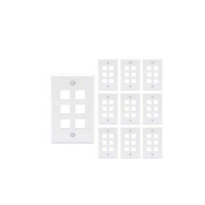 10 Packs Wall Plate 6 Port White Unbreakable Toggle Outlet Cover