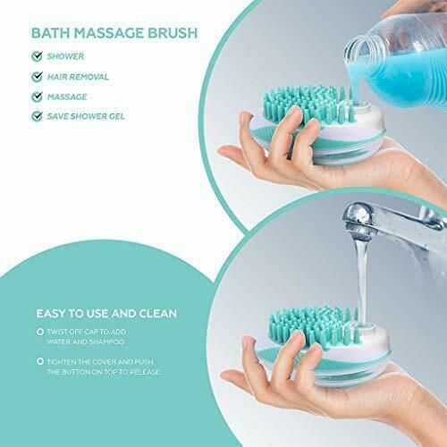2 in 1 Pet Soft Brush Bath Fur Massage Brush Shampoo Dispenser Massaging Washing
