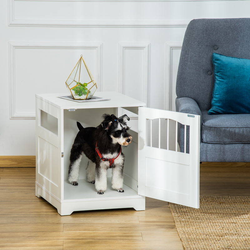 Wooden Dog Cage Furniture Style Pet Kennel Crate w/ Windows for Small Dogs