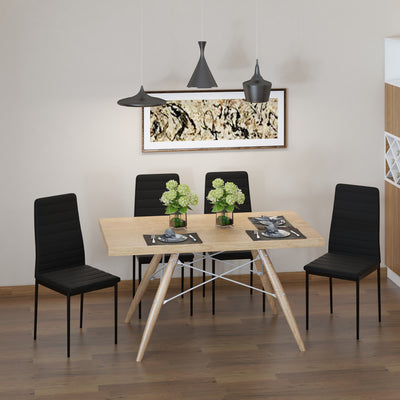 High Back Dining Chairs Upholstered PU Leather Accent Chairs Set of 4