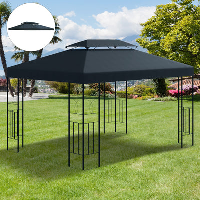 13&apos; x 10&apos; 2 Tier Gazebo Canopy Top Cover Replacement Garden Patio