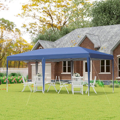 19&apos; x 10&apos; Outdoor Gazebo Pop Up Canopy Party Tent with Carrying Bag