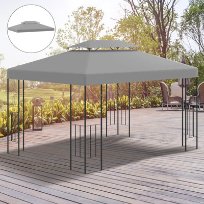 13&apos; x 10&apos; 2 Tier Gazebo Canopy Top Cover Replacement Garden Patio