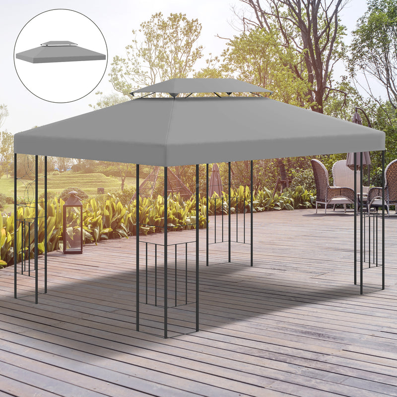 13&apos; x 10&apos; 2 Tier Gazebo Canopy Top Cover Replacement Garden Patio