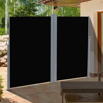 Retractable Double Side Awning Folding Privacy Screen Fence Sun Shade