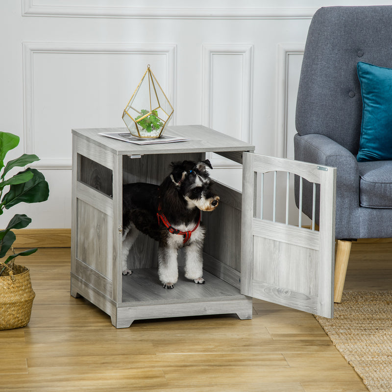 Wooden Dog Cage Furniture Style Pet Kennel Crate w/ Windows for Small Dogs