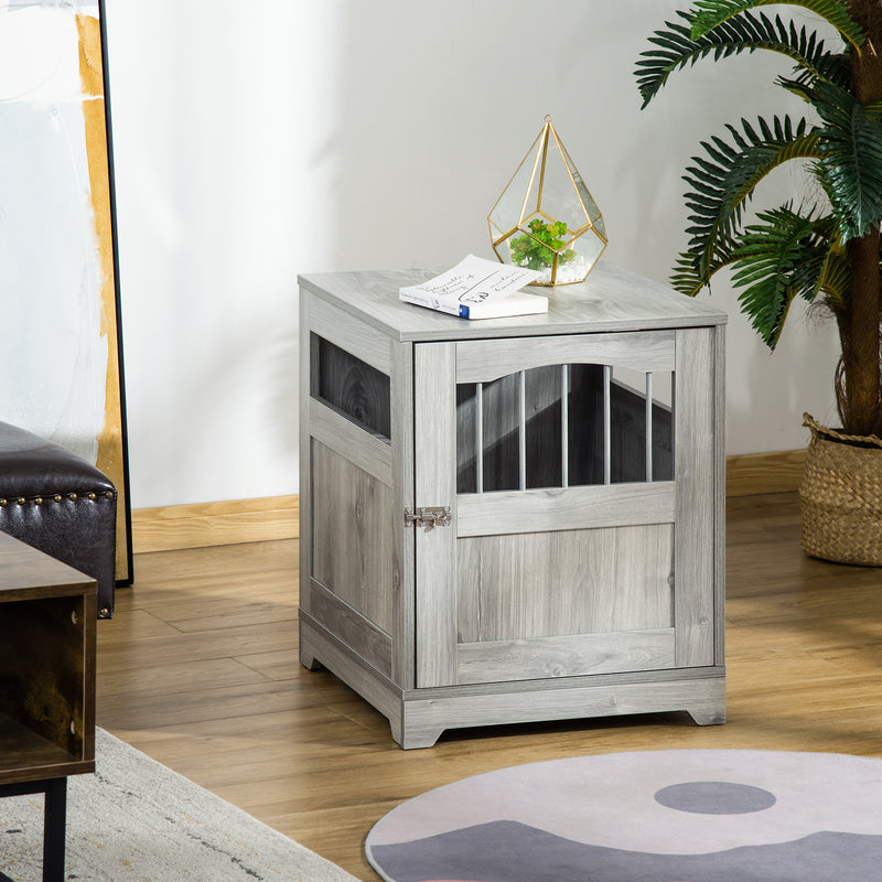 Wooden Dog Cage Furniture Style Pet Kennel Crate w/ Windows for Small Dogs