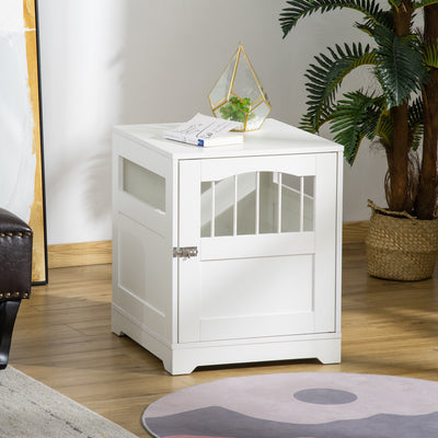 Wooden Dog Cage Furniture Style Pet Kennel Crate w/ Windows for Small Dogs