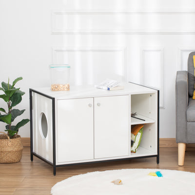 Cat Litter Box Enclosure Hidden Adjustable Cat Furniture with Damping Hinge
