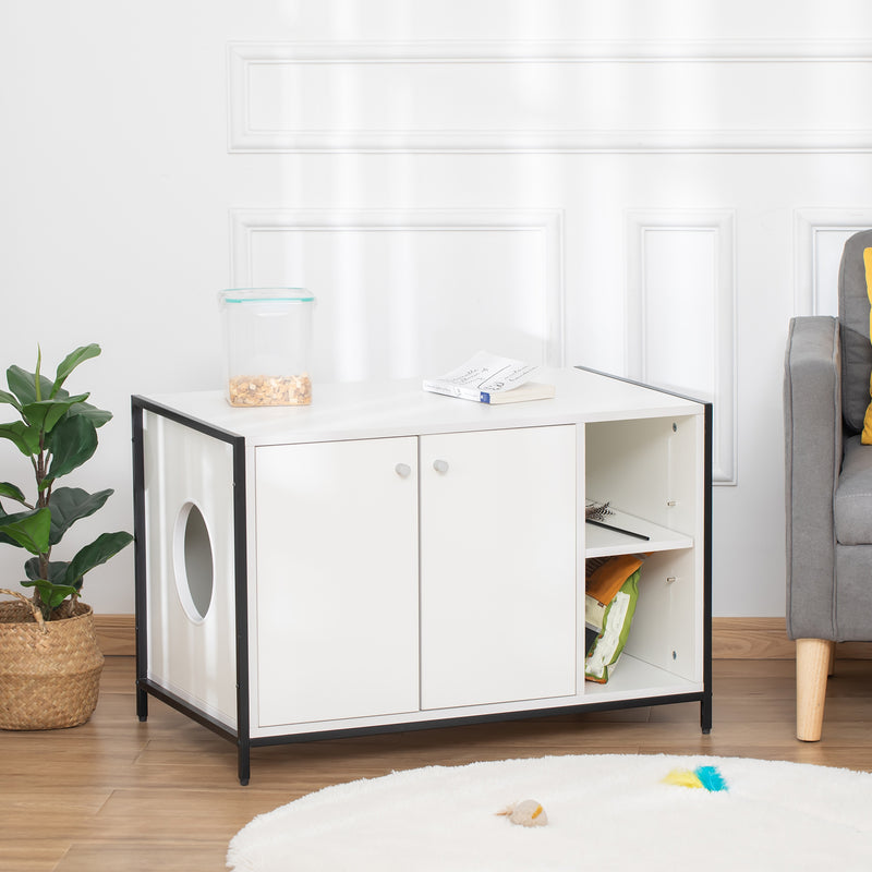 Cat Litter Box Enclosure Hidden Adjustable Cat Furniture with Damping Hinge