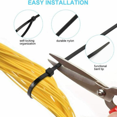 100 Pack Plastic Cable Ties Widened Adjustable Suitable Ultra Strong and Durable