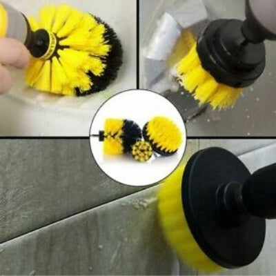 3Pcs- Drill Cleaning Brush Kit Bristle Scrubber Bathtub Tiles, Carpet Cleaning