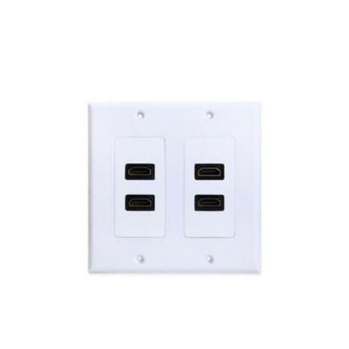 4 Port HDMI Female Wall Plate Face Panel Coupler Outlet Extender Socket