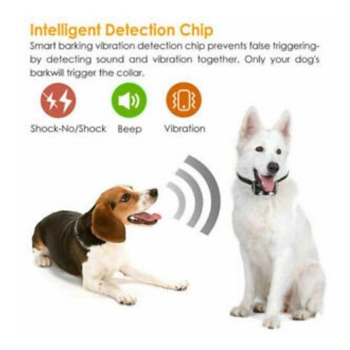 Waterproof Anti Bark Dog Collar Stop Barking Sound&Vibration Rechargeable S/M/L