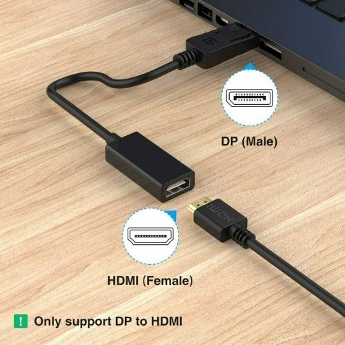 4K DisplayPort to HDMI Cable (DP) Male to Female  Adapter Audio Video Converter