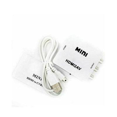 1080P Mini HD Converter Box HDMI to AV RCA CVBS Composite Video Audio Adapter AC