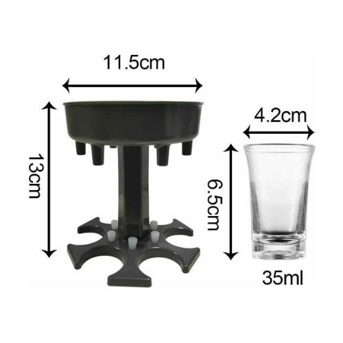 6 Shot Glass Dispenser for Filling Liquids Shots Wine Cocktail Carrier Liquor