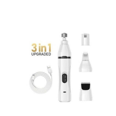 3in1 Pet Nail Grinder Dog Cat Paw Trimmer Grooming Clippers Electric Nail File