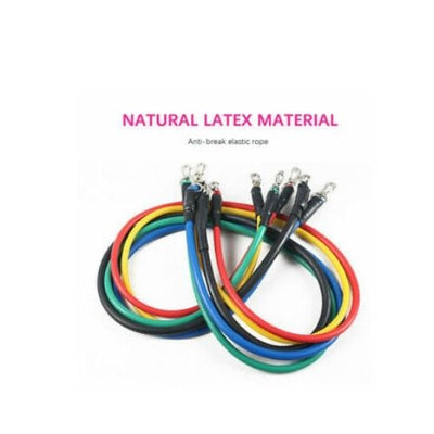 11 PCS FITNESS PULL ROPE LATEX RESISTANCE BAND TRAINING EXERCISE YOGA TUBES PULL