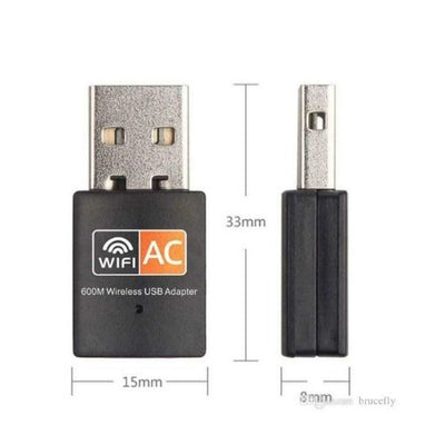 Wireless USB WiFi Adapter Mini Network Dongle 600Mbps Windows MAC Linux 2.4G/5G