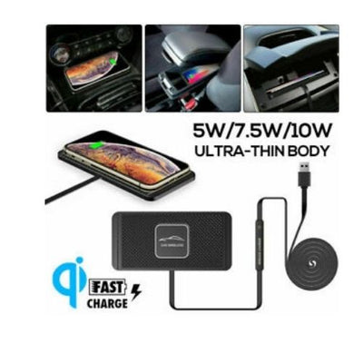 Qi Car Wireless Charger Pad Phone Fast Charging Mat Non-Slip for iPhone Samsung