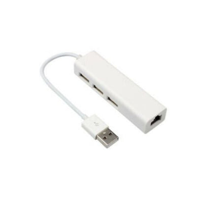 USB 2.0 3 Port HUB RJ45 Ethernet Lan Network Adapter