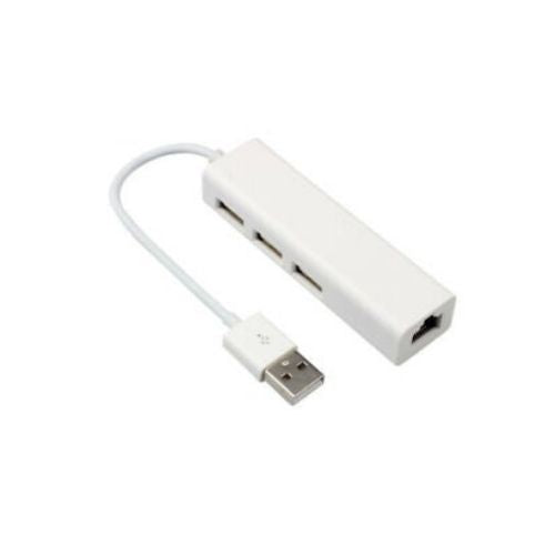 USB 2.0 3 Port HUB RJ45 Ethernet Lan Network Adapter