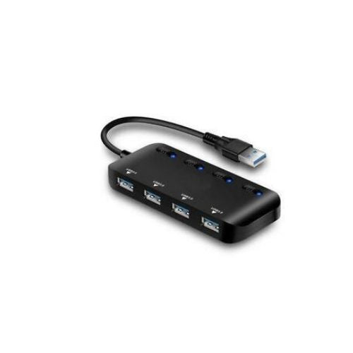 USB 3.0 4 Port HUB w/ on off Switch Portable Slim For Laptop Desktop Macbook