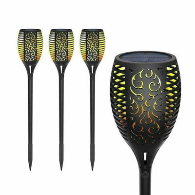 4/8x Outdoor 12 LED Solar Torch Flickering Flame Light Garden Waterproof Lamp