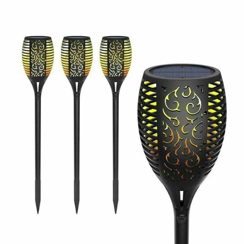4/8x Outdoor 12 LED Solar Torch Flickering Flame Light Garden Waterproof Lamp